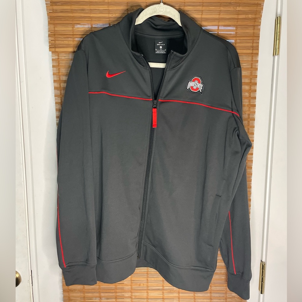 Grey Ohio State Nike Full zip Jacket